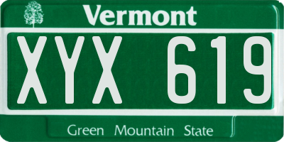 VT license plate XYX619
