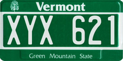 VT license plate XYX621