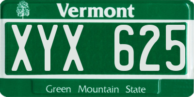 VT license plate XYX625