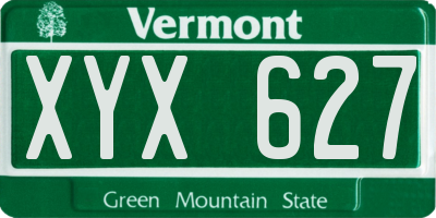 VT license plate XYX627