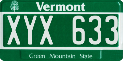 VT license plate XYX633