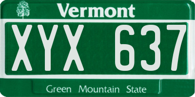 VT license plate XYX637