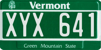 VT license plate XYX641