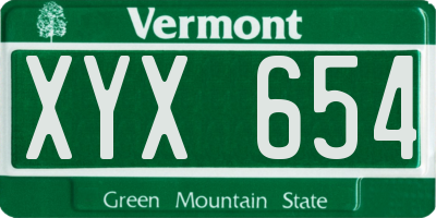 VT license plate XYX654