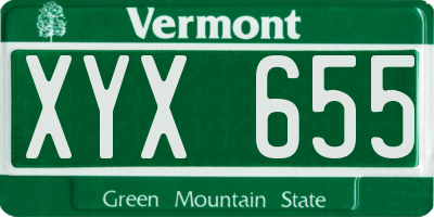 VT license plate XYX655
