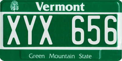 VT license plate XYX656