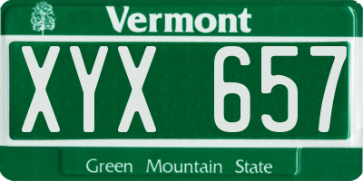 VT license plate XYX657