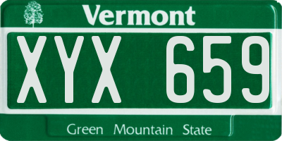 VT license plate XYX659