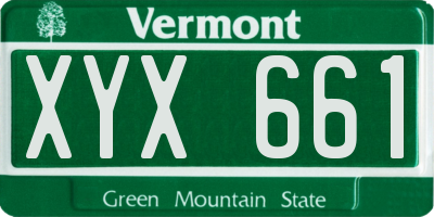 VT license plate XYX661