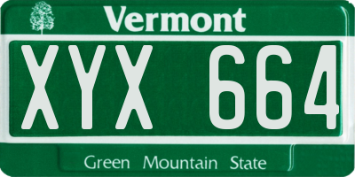 VT license plate XYX664