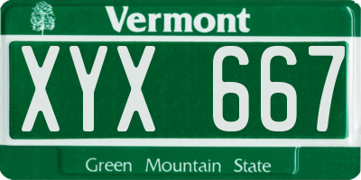 VT license plate XYX667