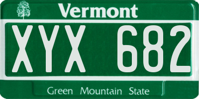 VT license plate XYX682