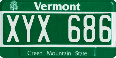 VT license plate XYX686