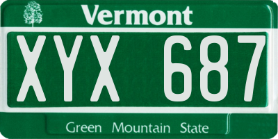 VT license plate XYX687