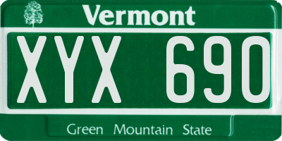 VT license plate XYX690