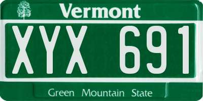 VT license plate XYX691