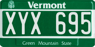 VT license plate XYX695