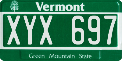 VT license plate XYX697