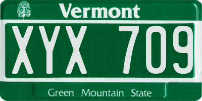 VT license plate XYX709