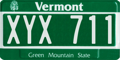 VT license plate XYX711