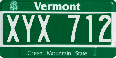 VT license plate XYX712