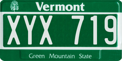 VT license plate XYX719