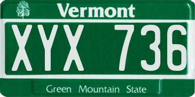 VT license plate XYX736