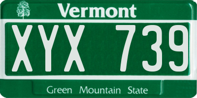 VT license plate XYX739