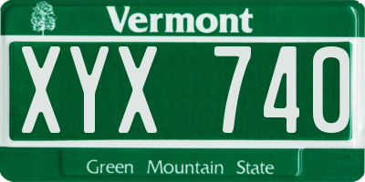 VT license plate XYX740