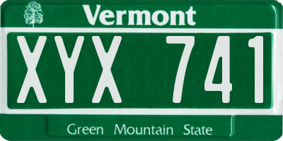 VT license plate XYX741
