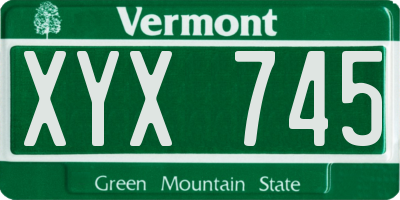 VT license plate XYX745
