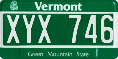 VT license plate XYX746