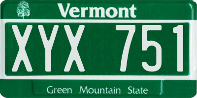 VT license plate XYX751