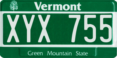 VT license plate XYX755