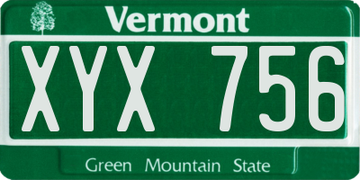 VT license plate XYX756