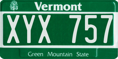 VT license plate XYX757