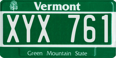 VT license plate XYX761