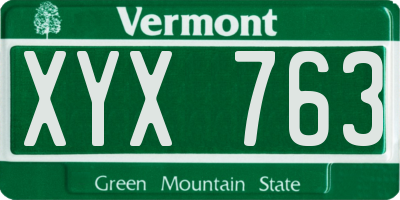 VT license plate XYX763