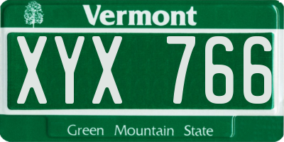 VT license plate XYX766