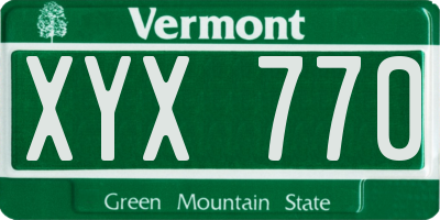 VT license plate XYX770