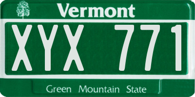 VT license plate XYX771