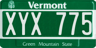 VT license plate XYX775