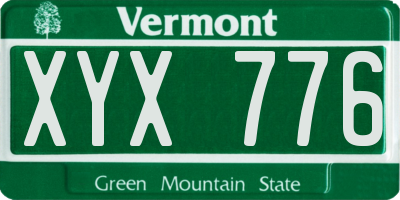 VT license plate XYX776