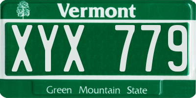 VT license plate XYX779