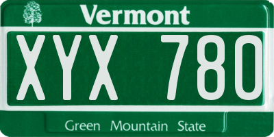 VT license plate XYX780