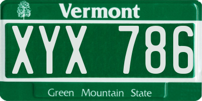 VT license plate XYX786