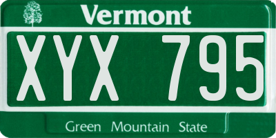 VT license plate XYX795