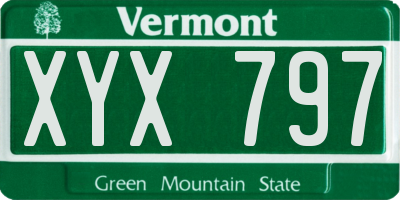 VT license plate XYX797