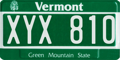 VT license plate XYX810
