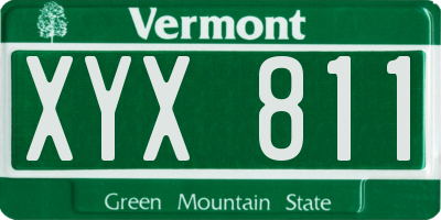 VT license plate XYX811